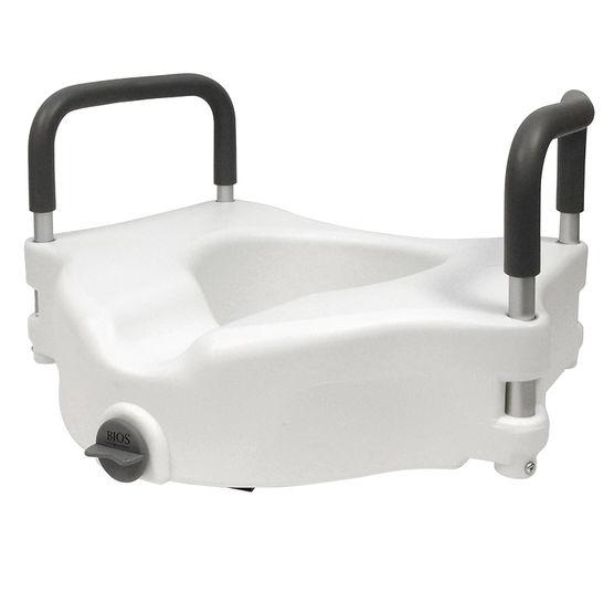 Portable raise toilet seat with lock and detachable arms. - Pace Medical Supply Llc